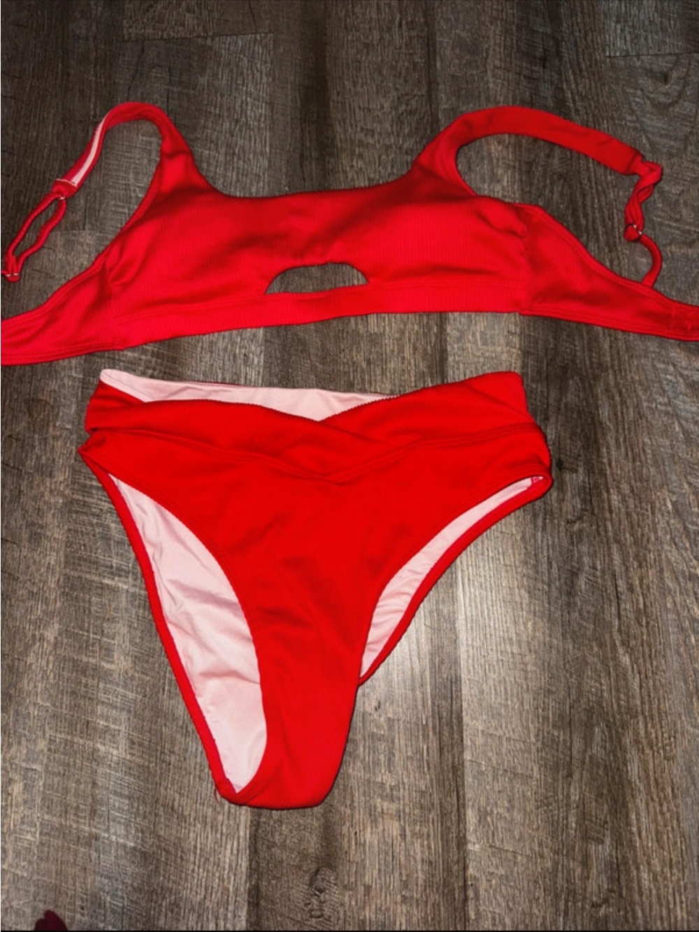 Cupshe Red Cutout Two-Piece Bikini